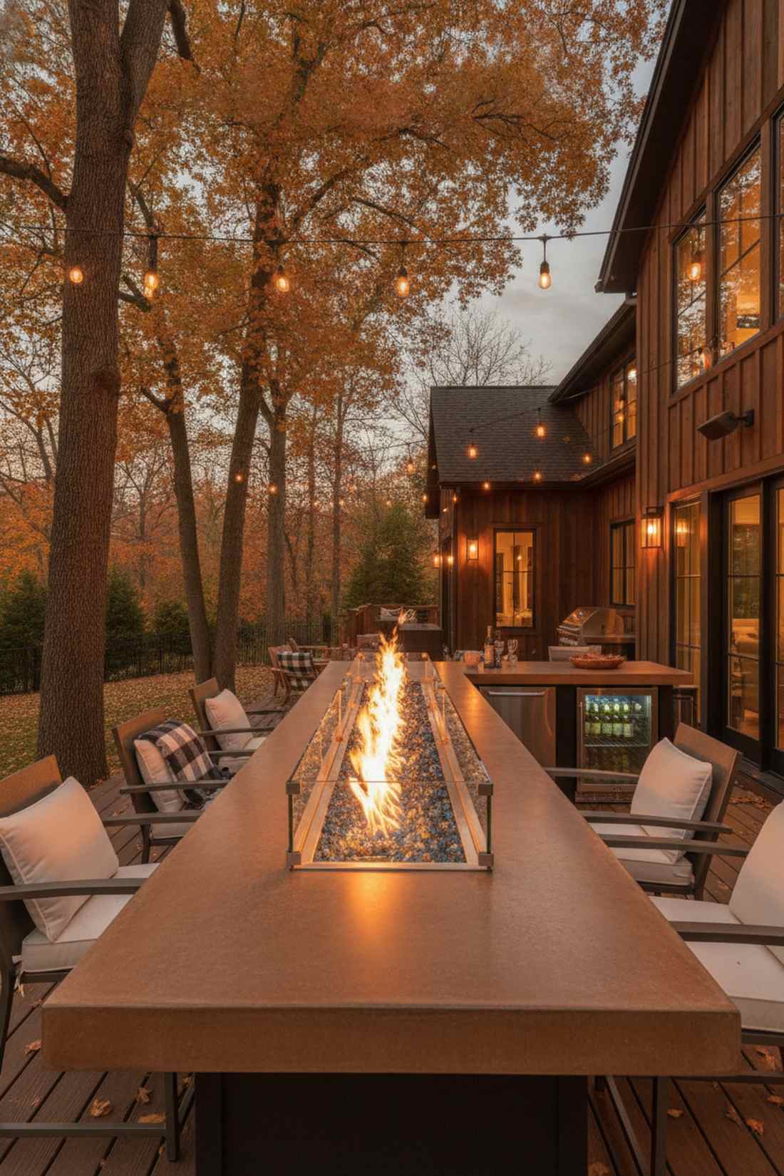 bar with fire pit combo
