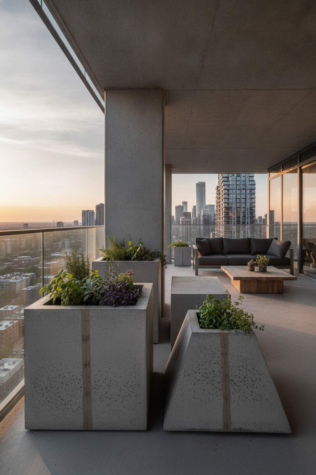 concrete modernist planters