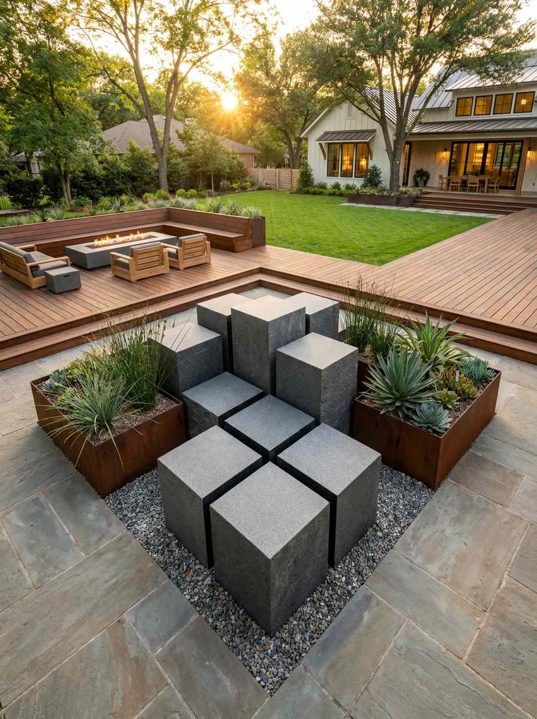cubic stone arrangement