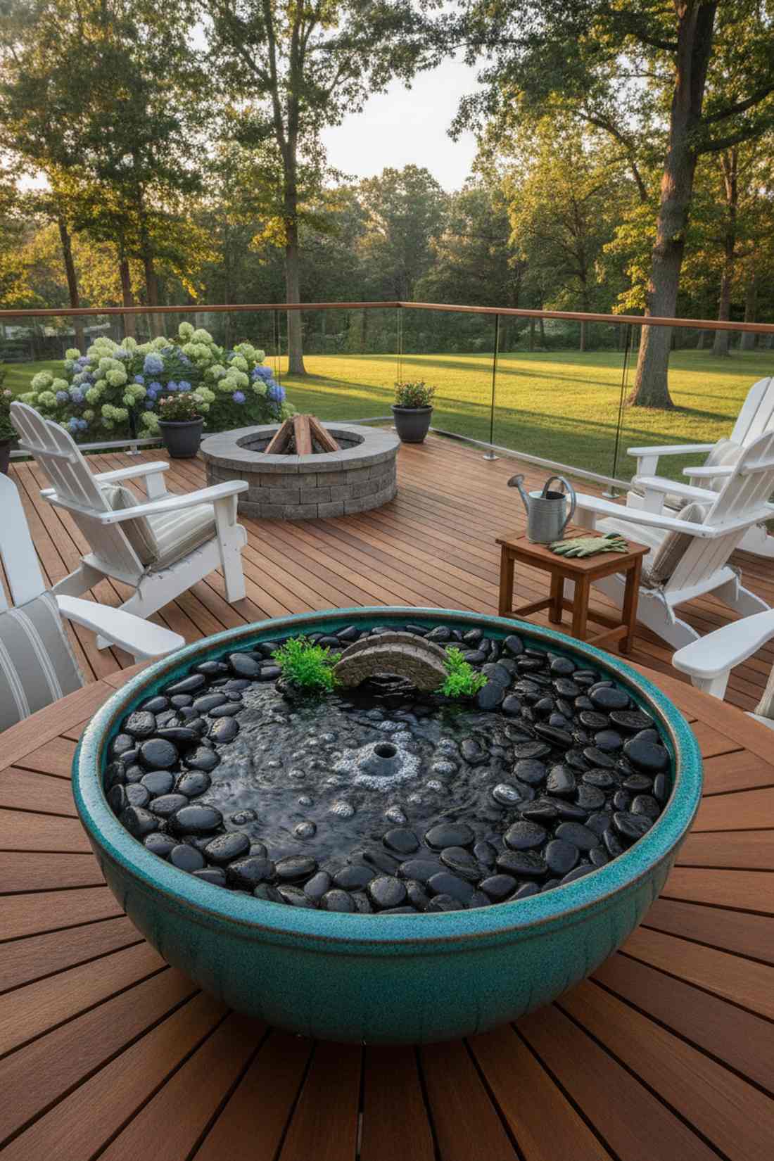 decorative bowl with river rocks