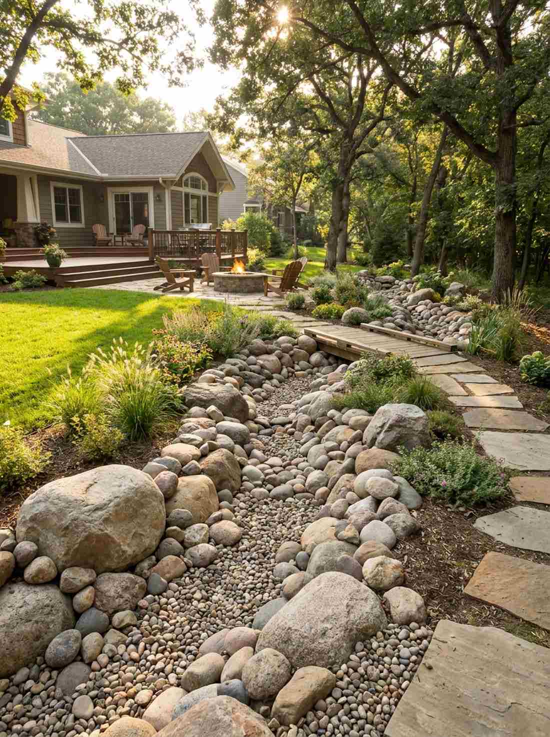 dry creek bed transition