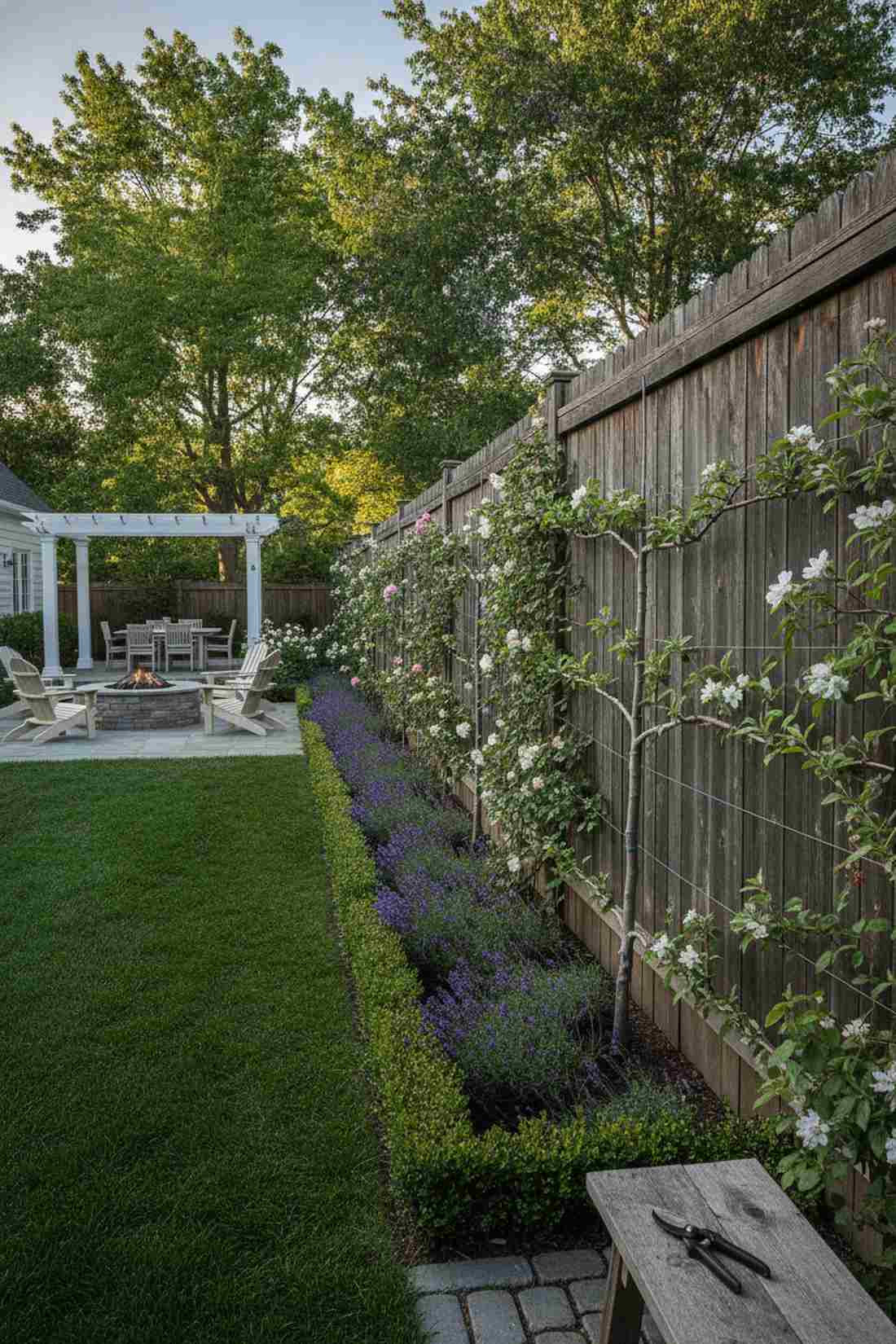 espalier fruit trees against fencing