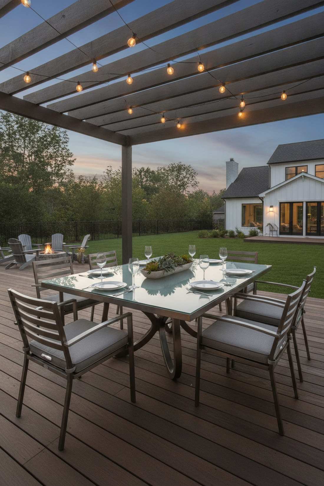 glass top aluminum dining table
