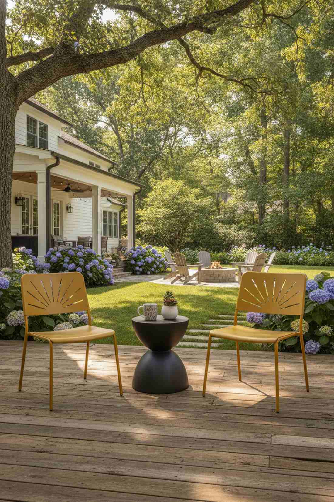 golden yellow metal chairs for vintage charm