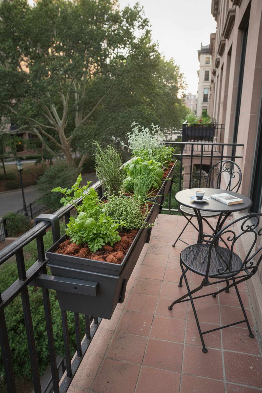 herb railing kitchen garden