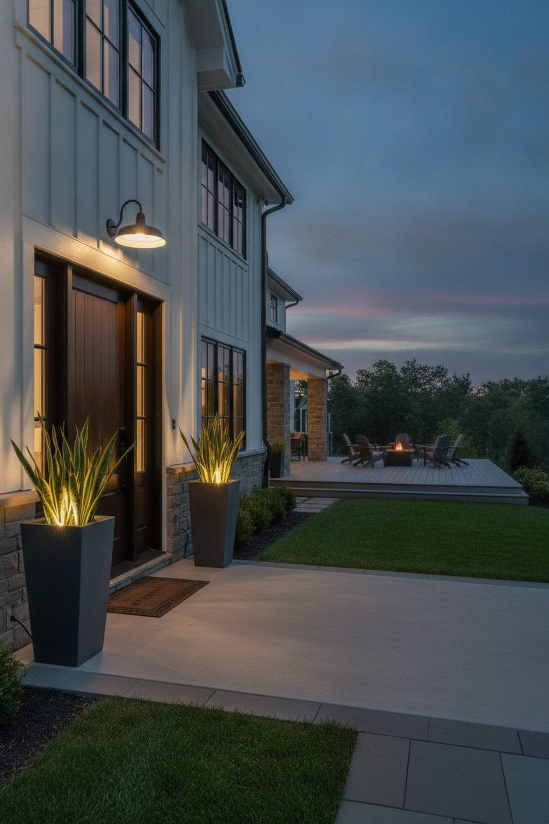 lighted planters pots
