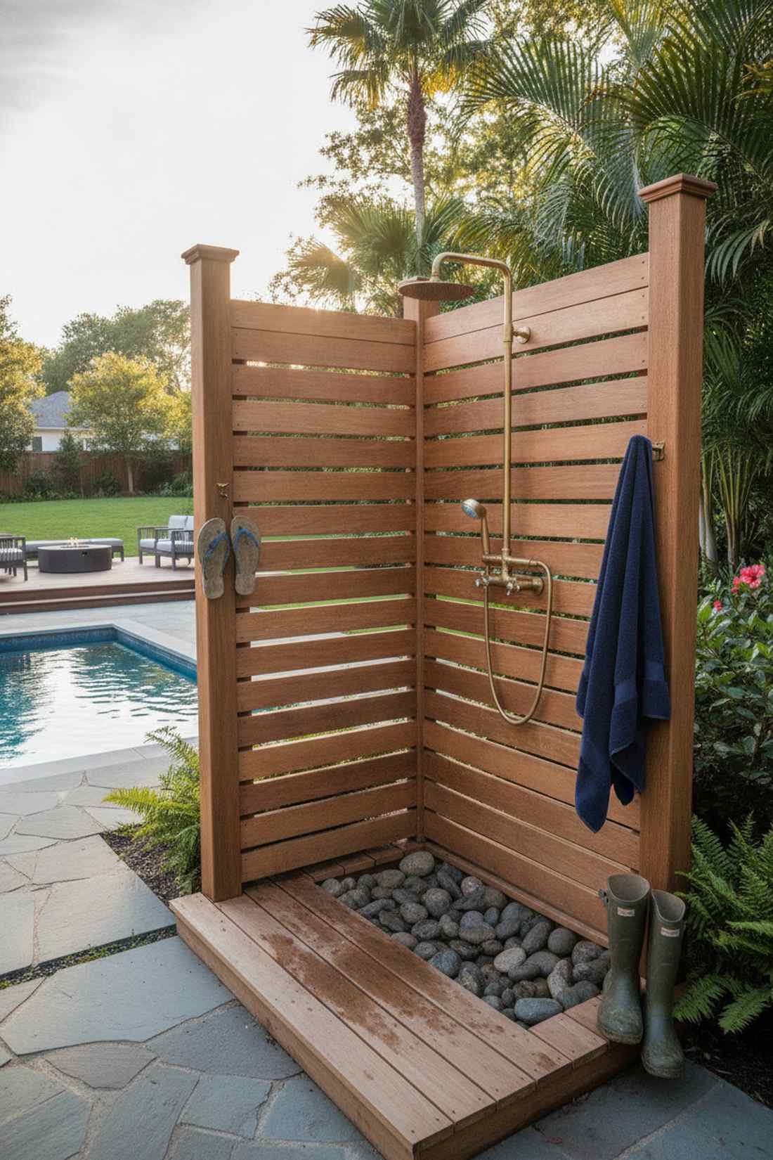 outdoor shower enclosure