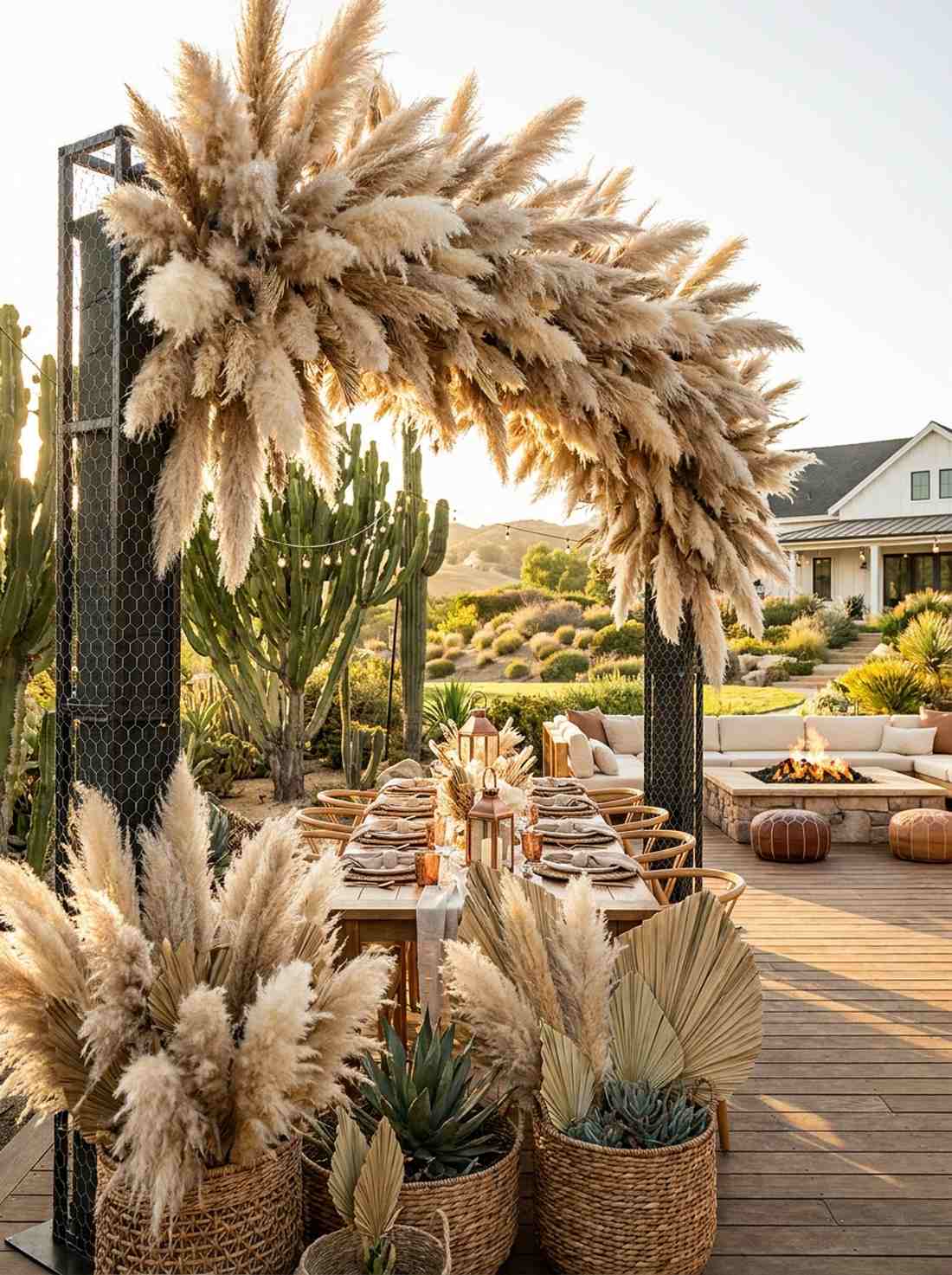 pampas grass arch