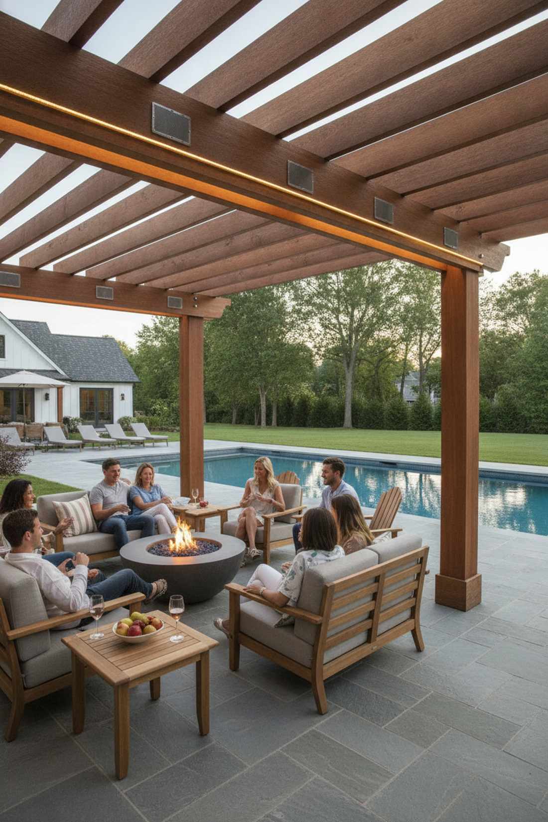 pergola with built in sound system