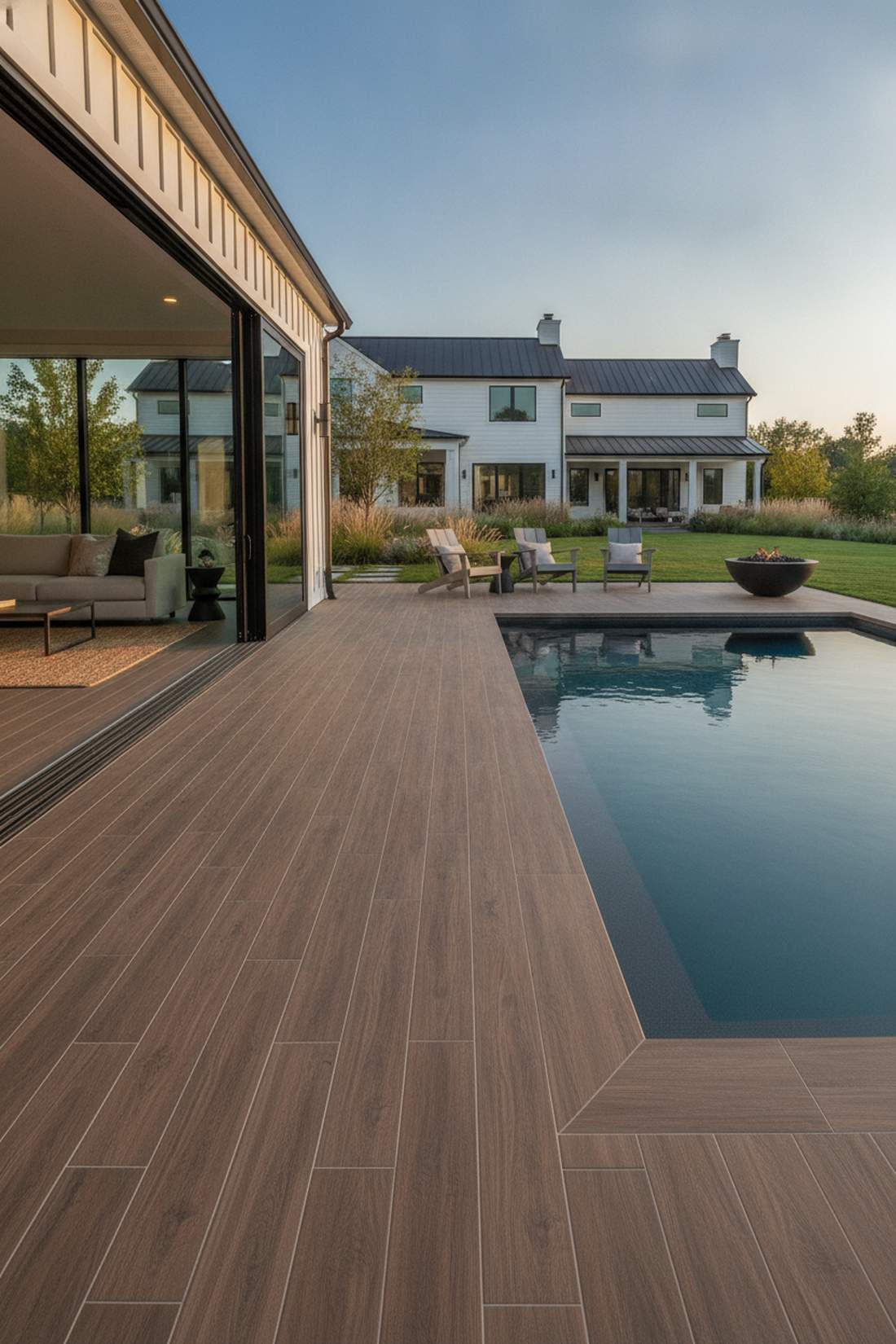 porcelain tile in wood plank format