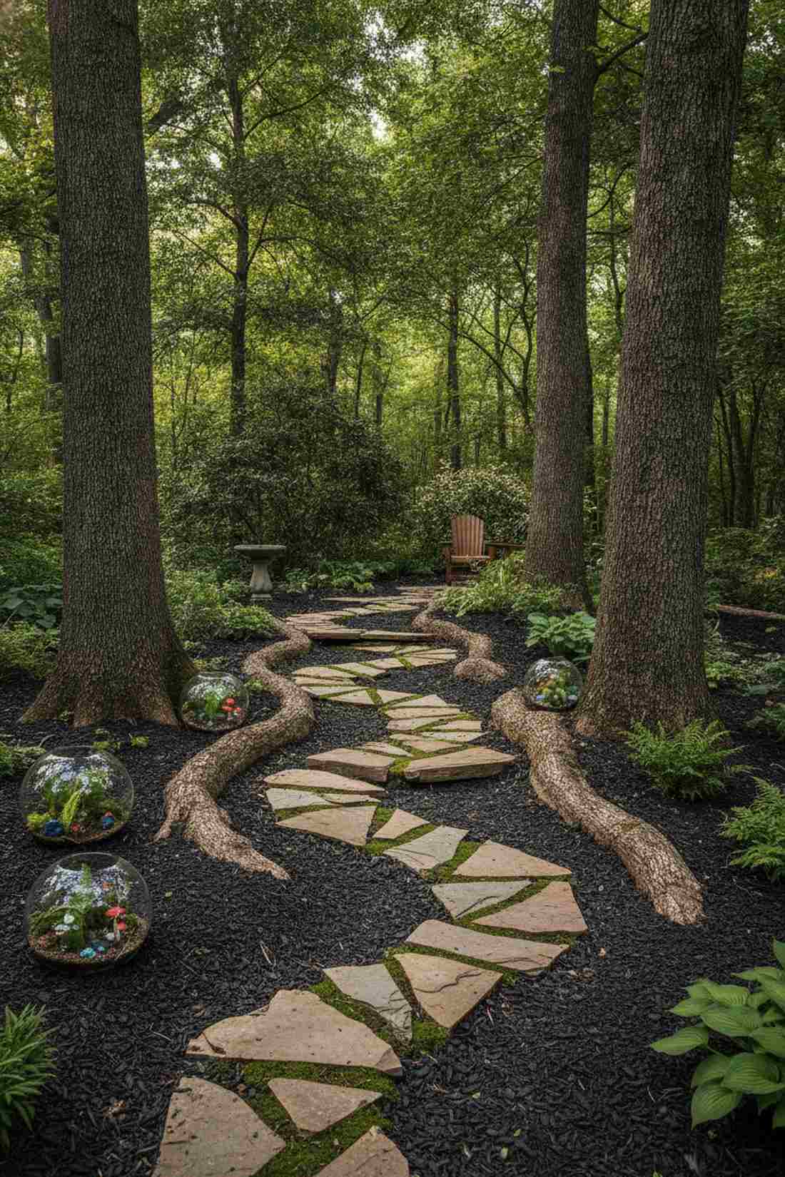 shade garden root avoidance
