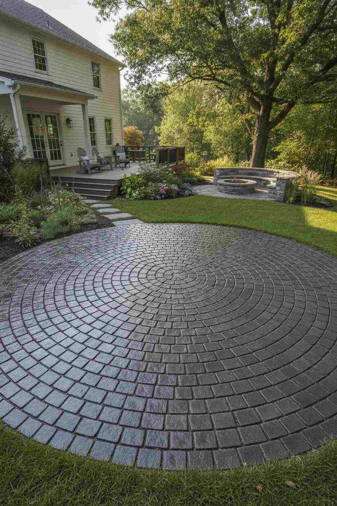 spiral paver pattern