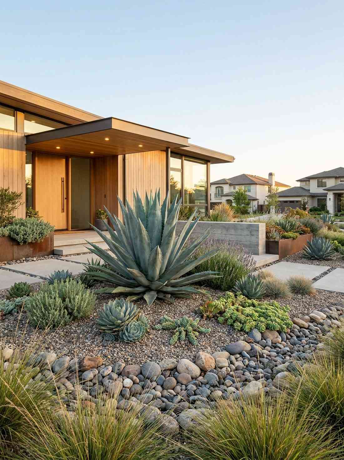 succulents and agave accents