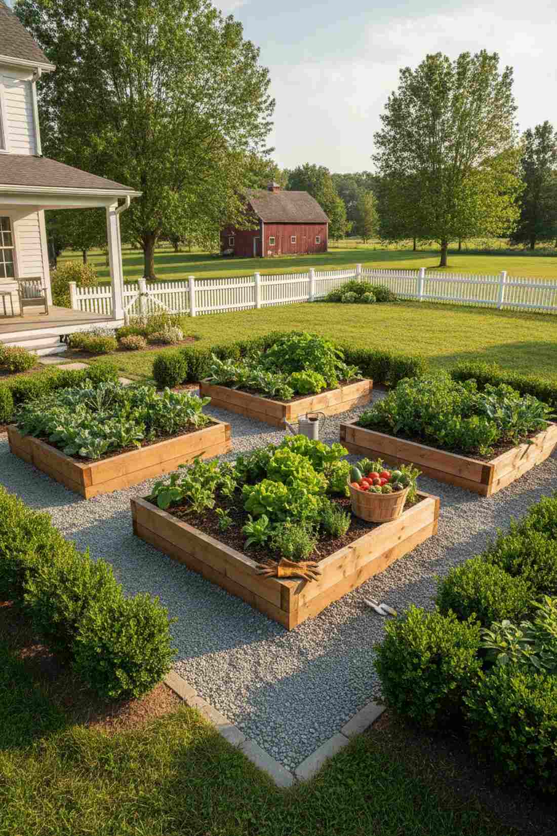 symmetrical vegetable beds