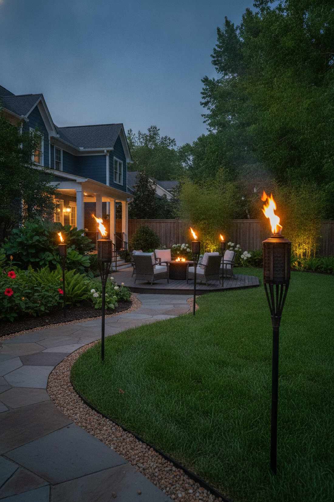 tiki torch pathways