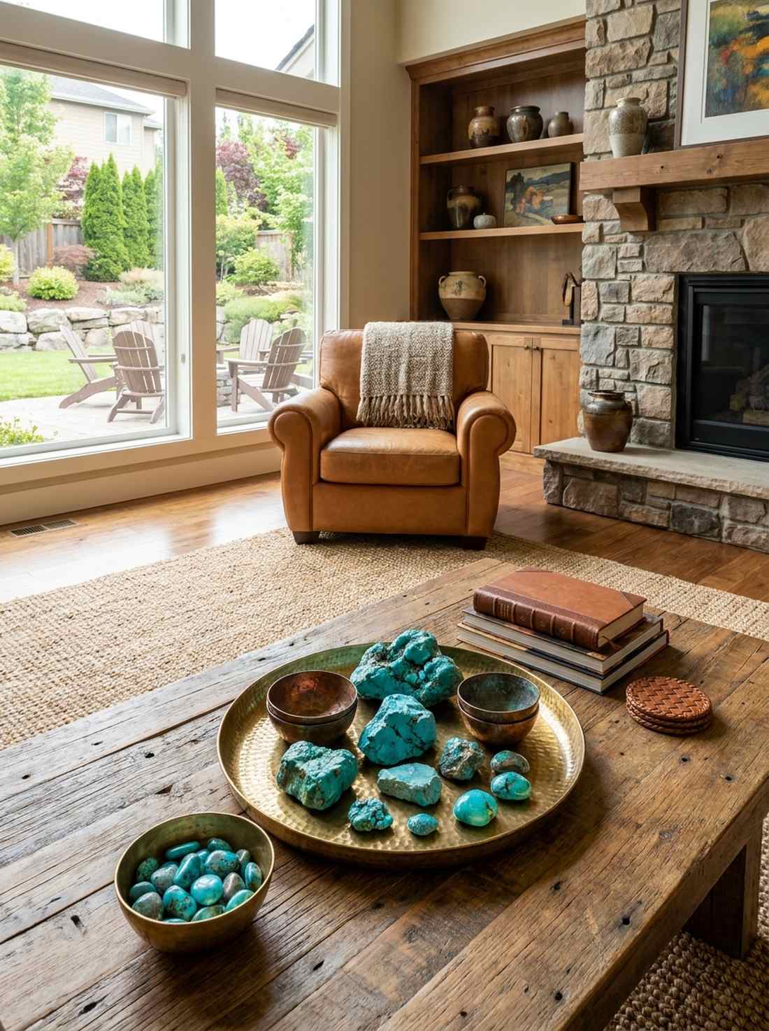 turquoise stone accents