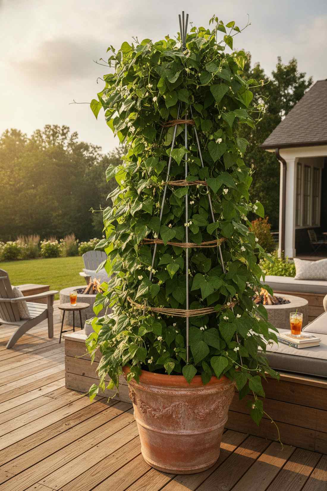 vertical bean teepees