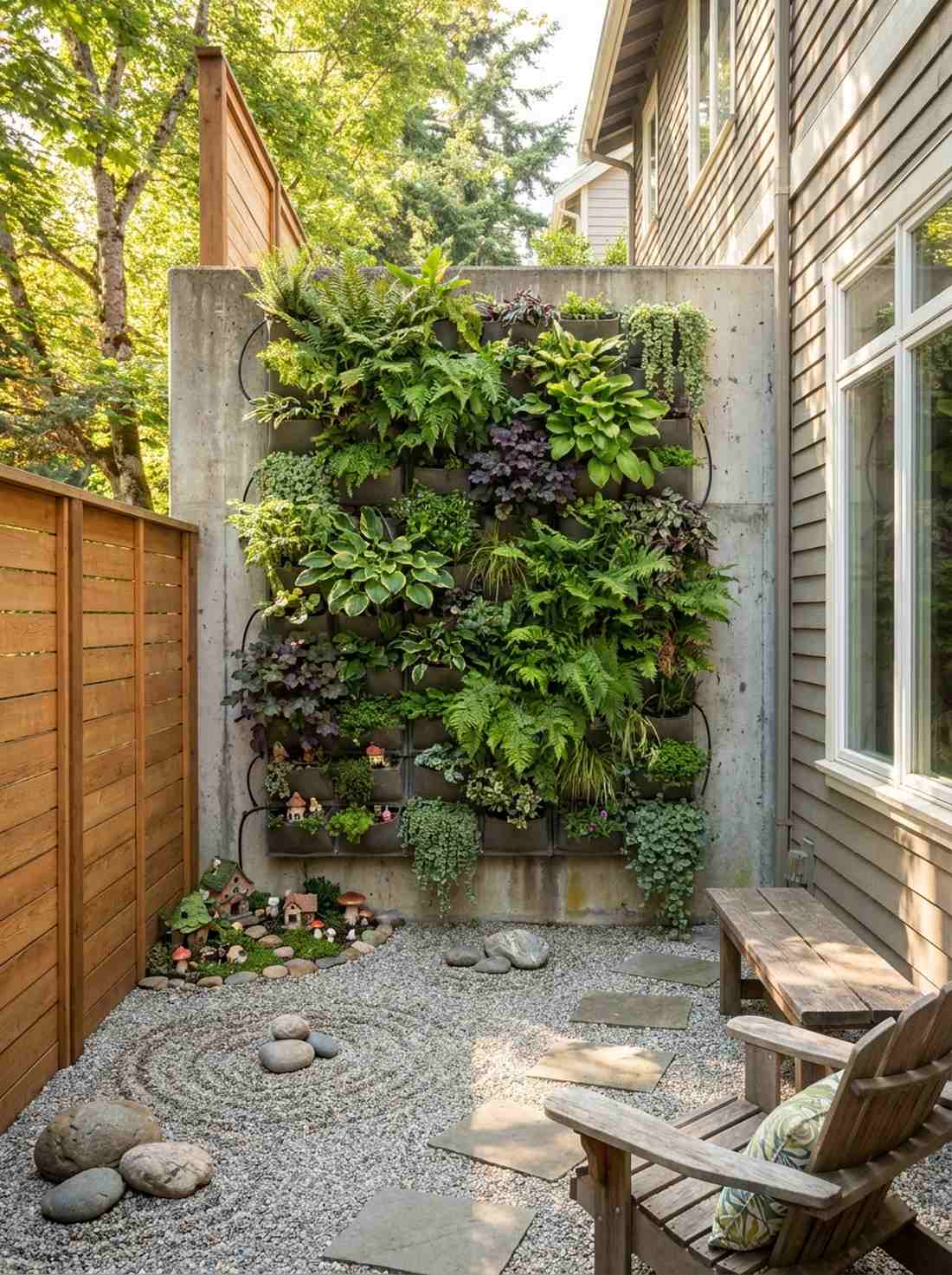 vertical wall garden with zen base
