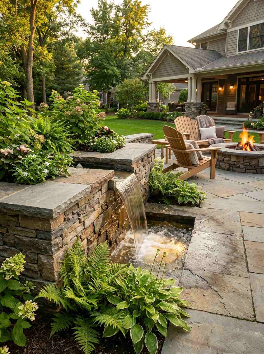 water feature integrated beds