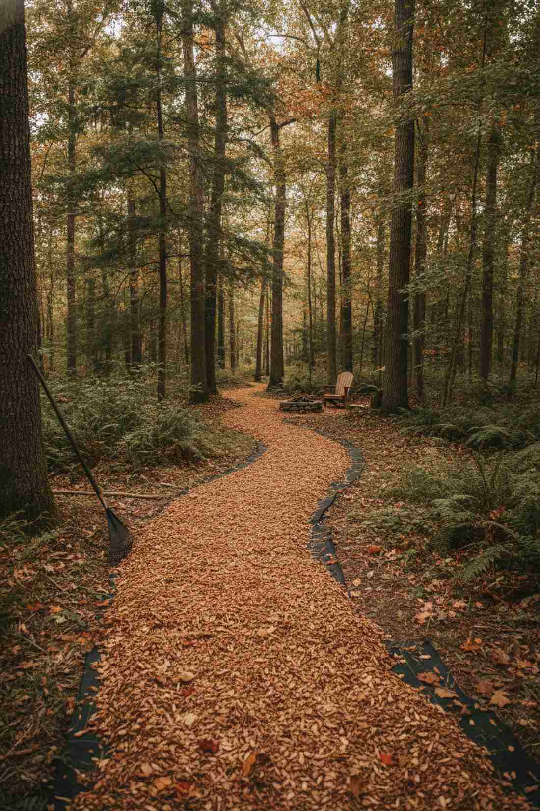 wood chip forest trail