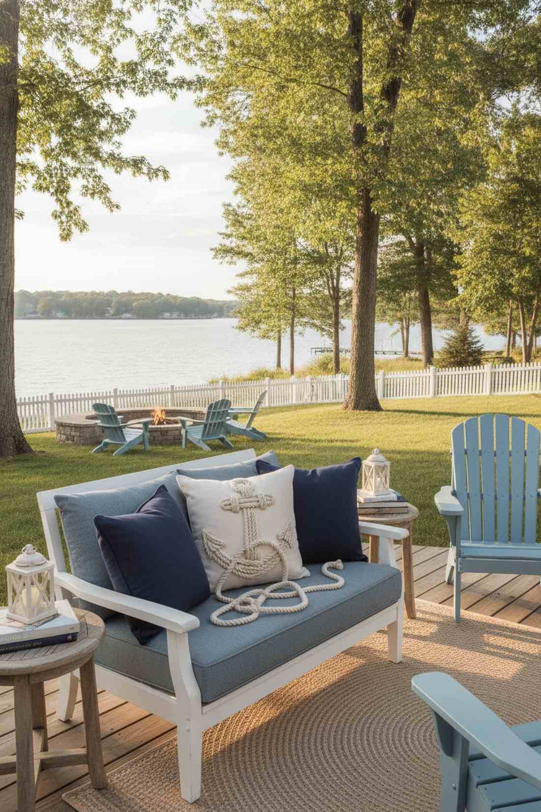 anchor and rope motif pillows