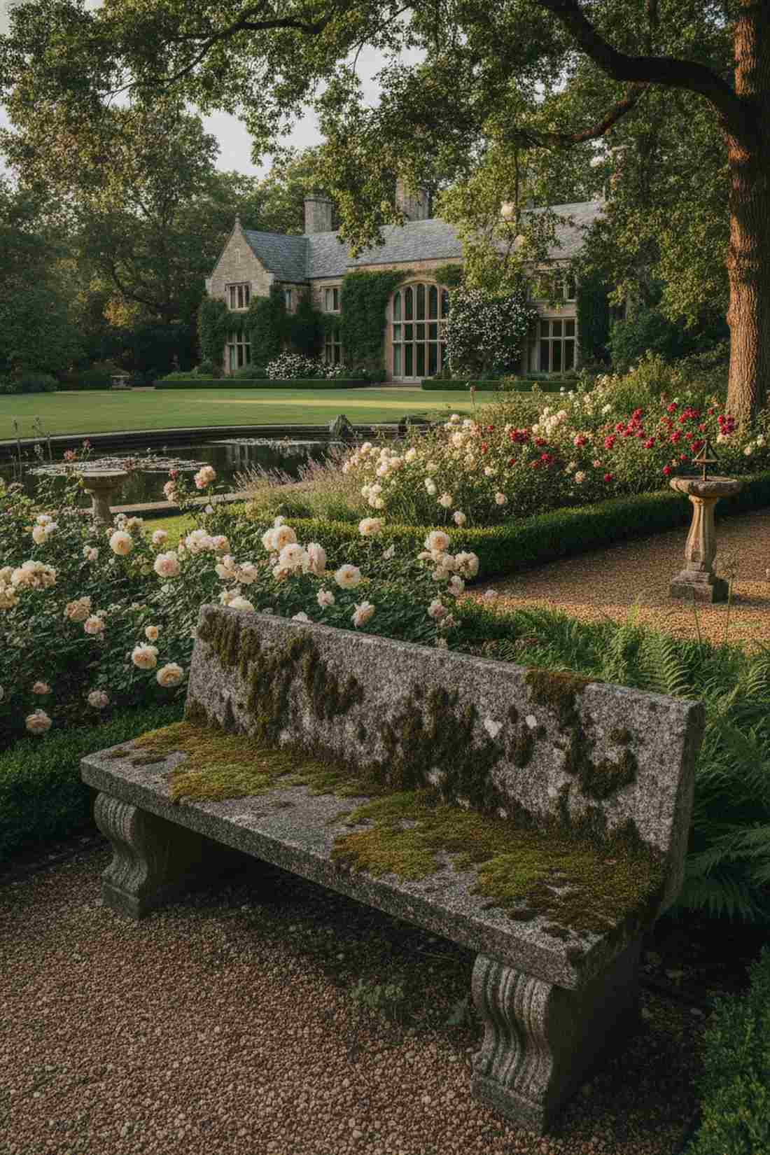 carved stone garden benches