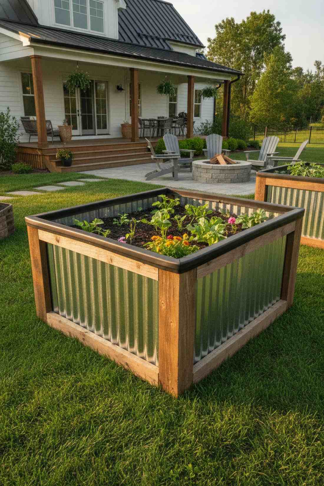 corrugated metal modernist bed