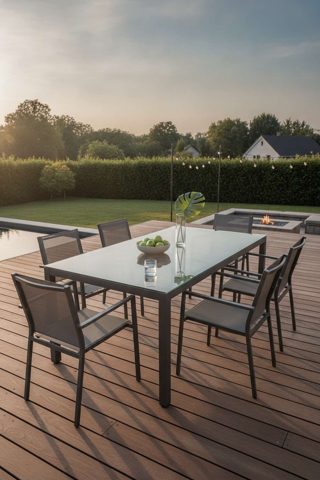 glass top dining table with aluminum frame