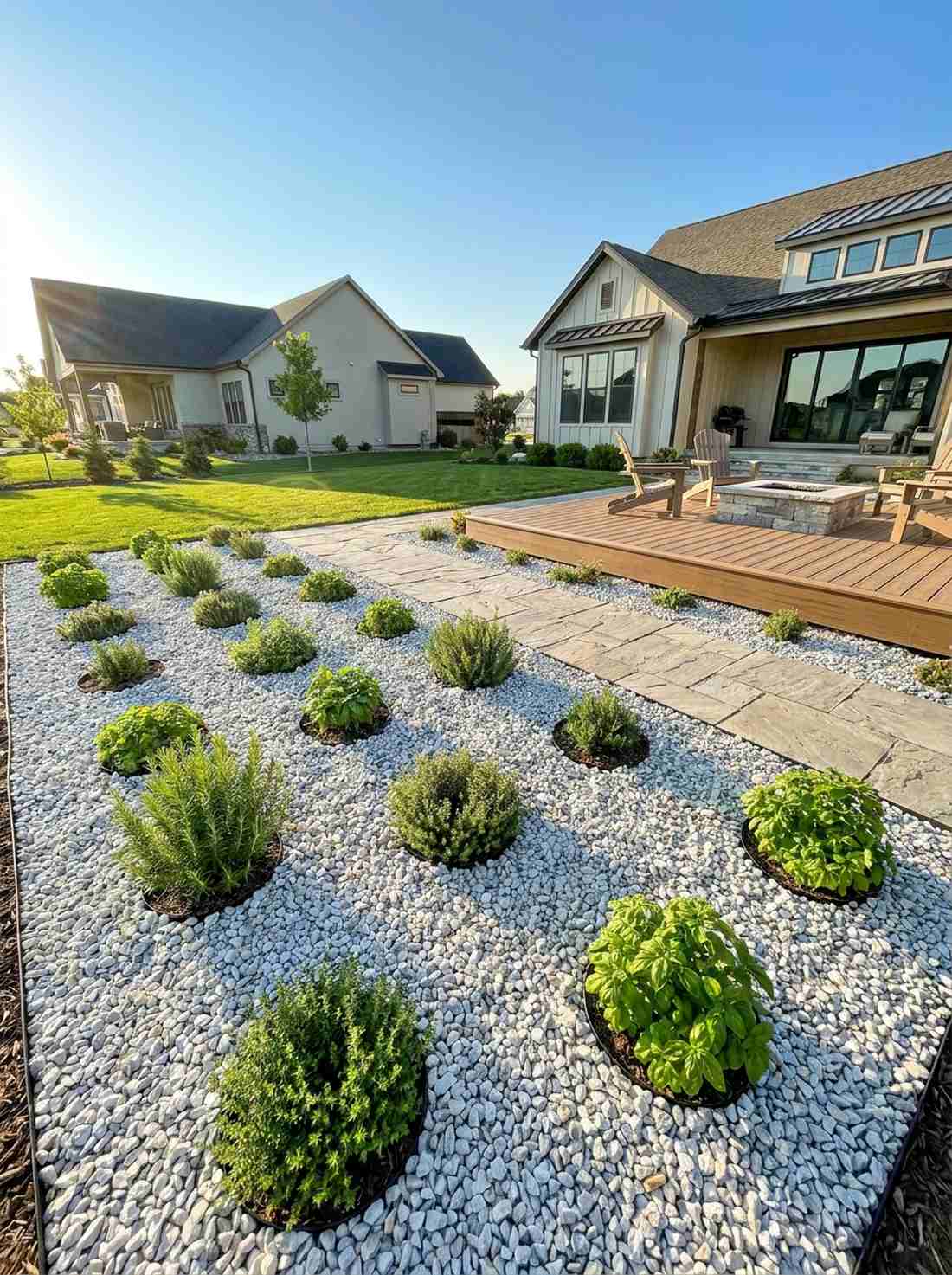 gravel mulch with planting pockets