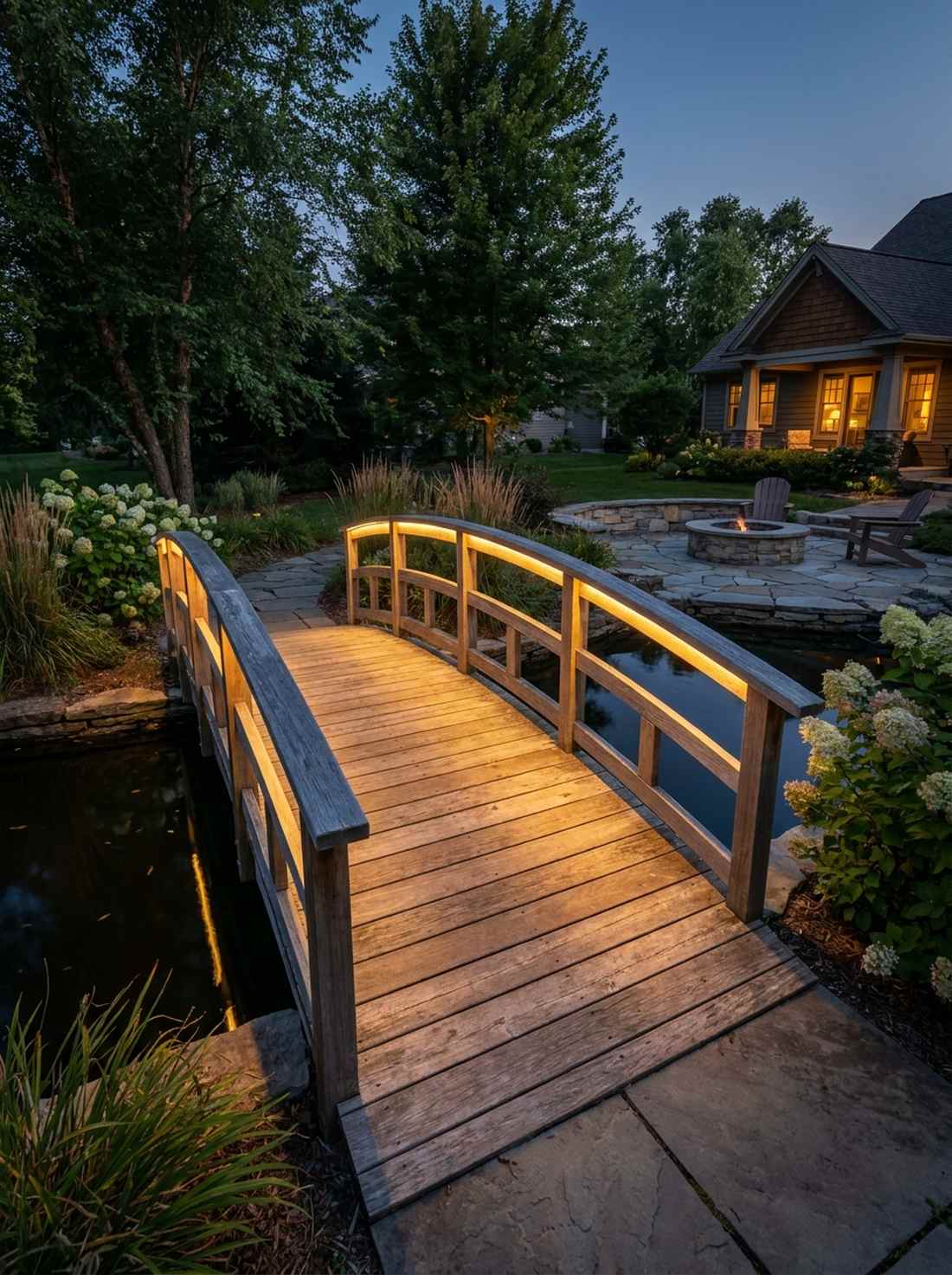 illuminated evening bridge