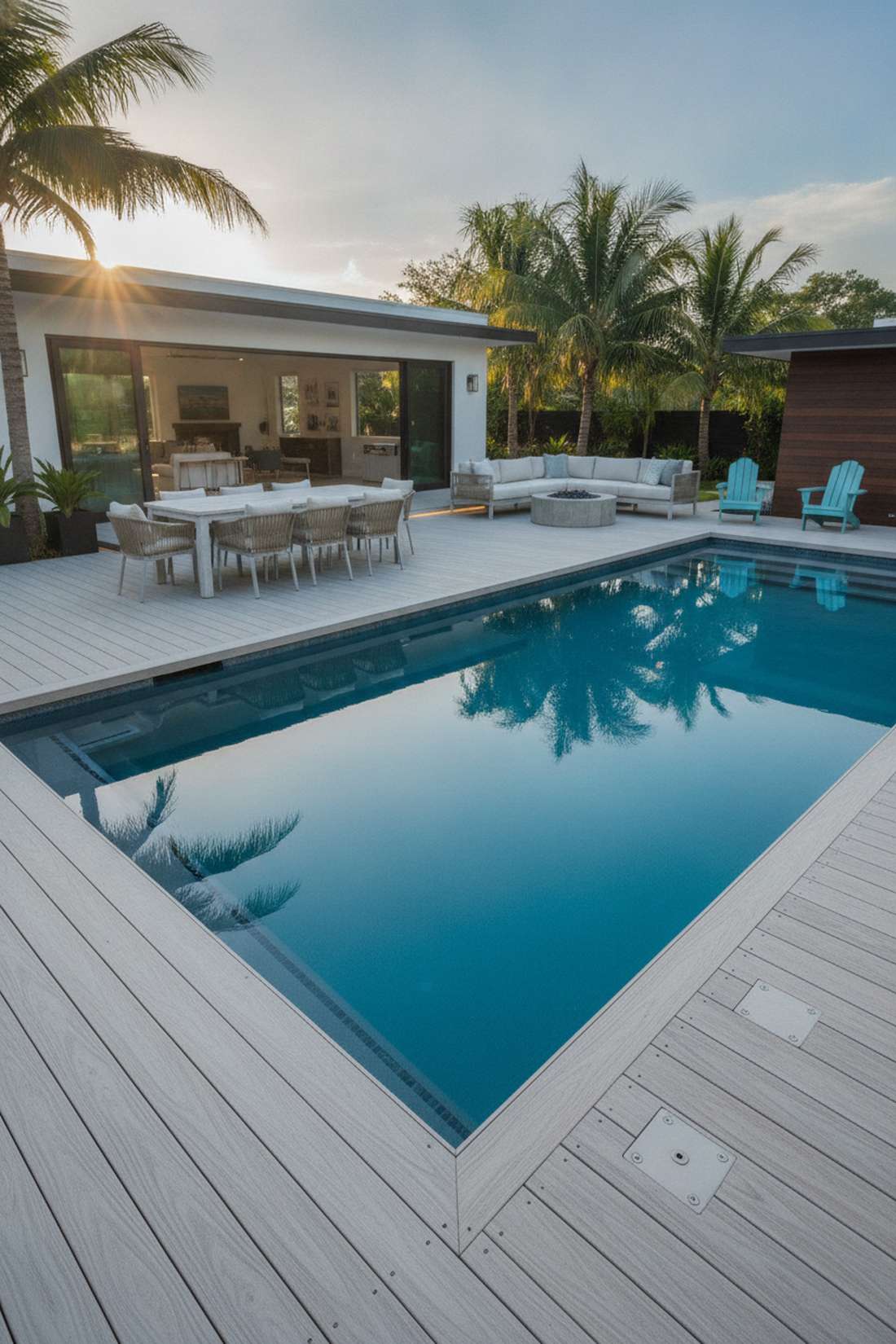 integrated pool deck patio