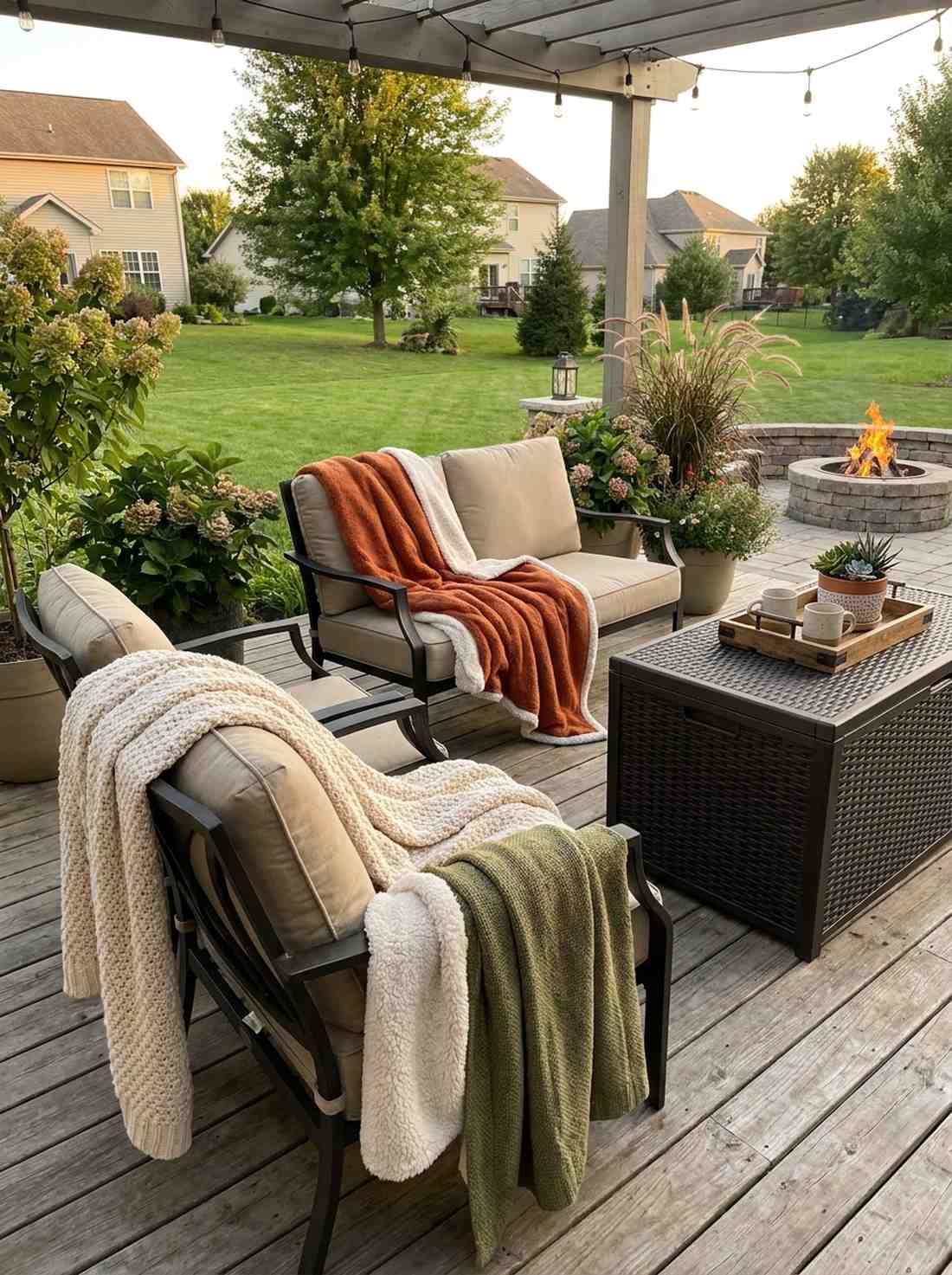 layered throw blankets
