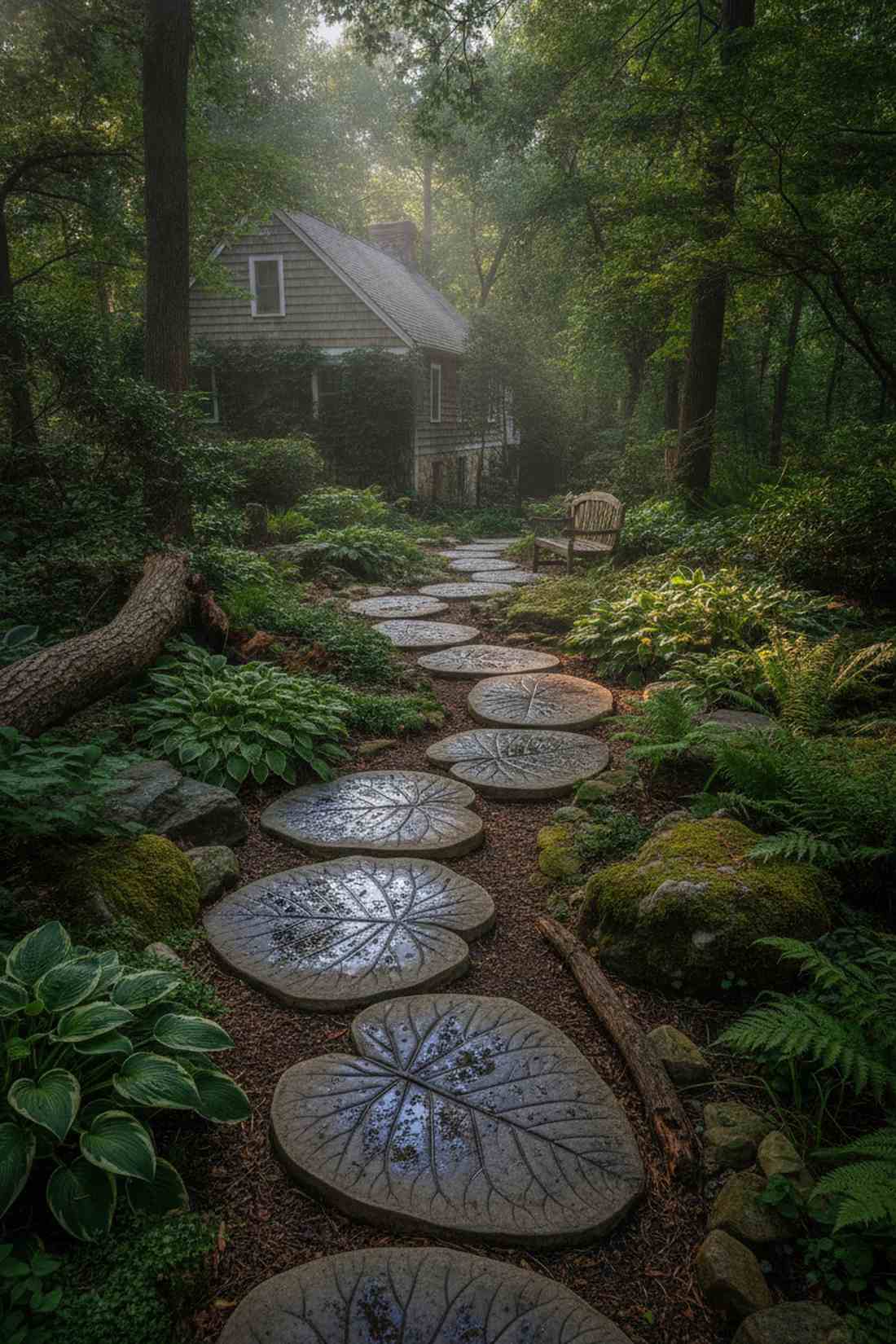 leaf shaped stepping stones