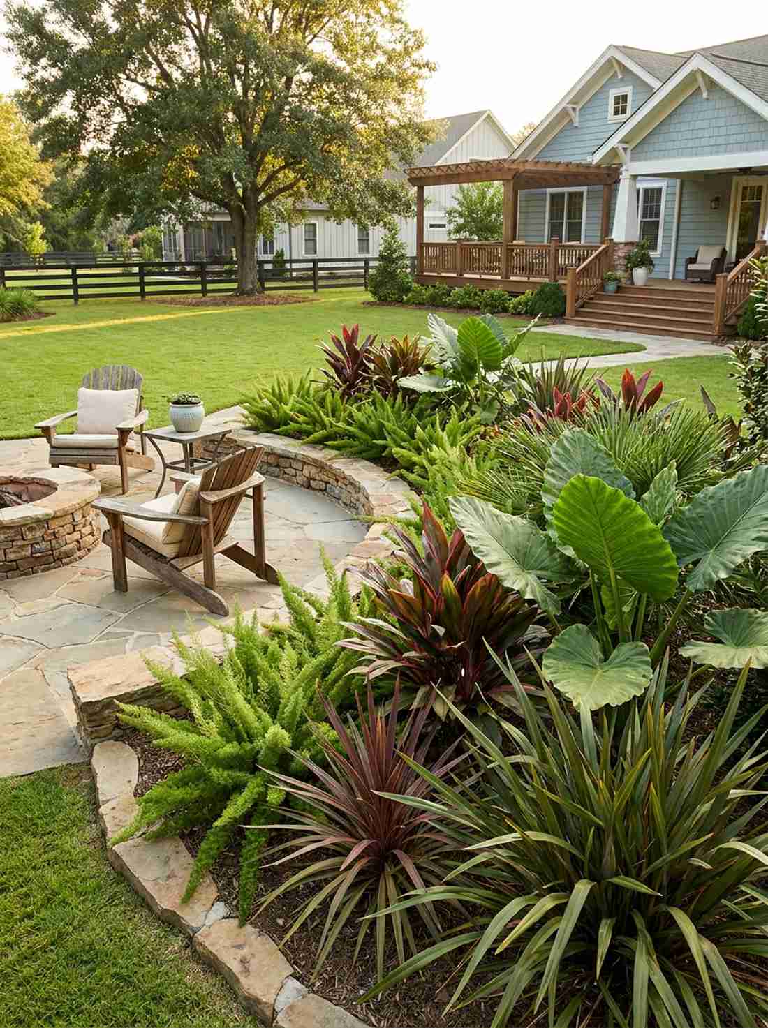 mixed foliage texture layering