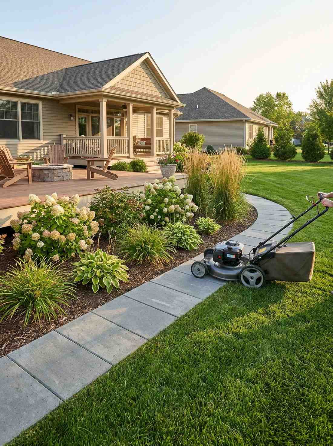mow strip stone edging