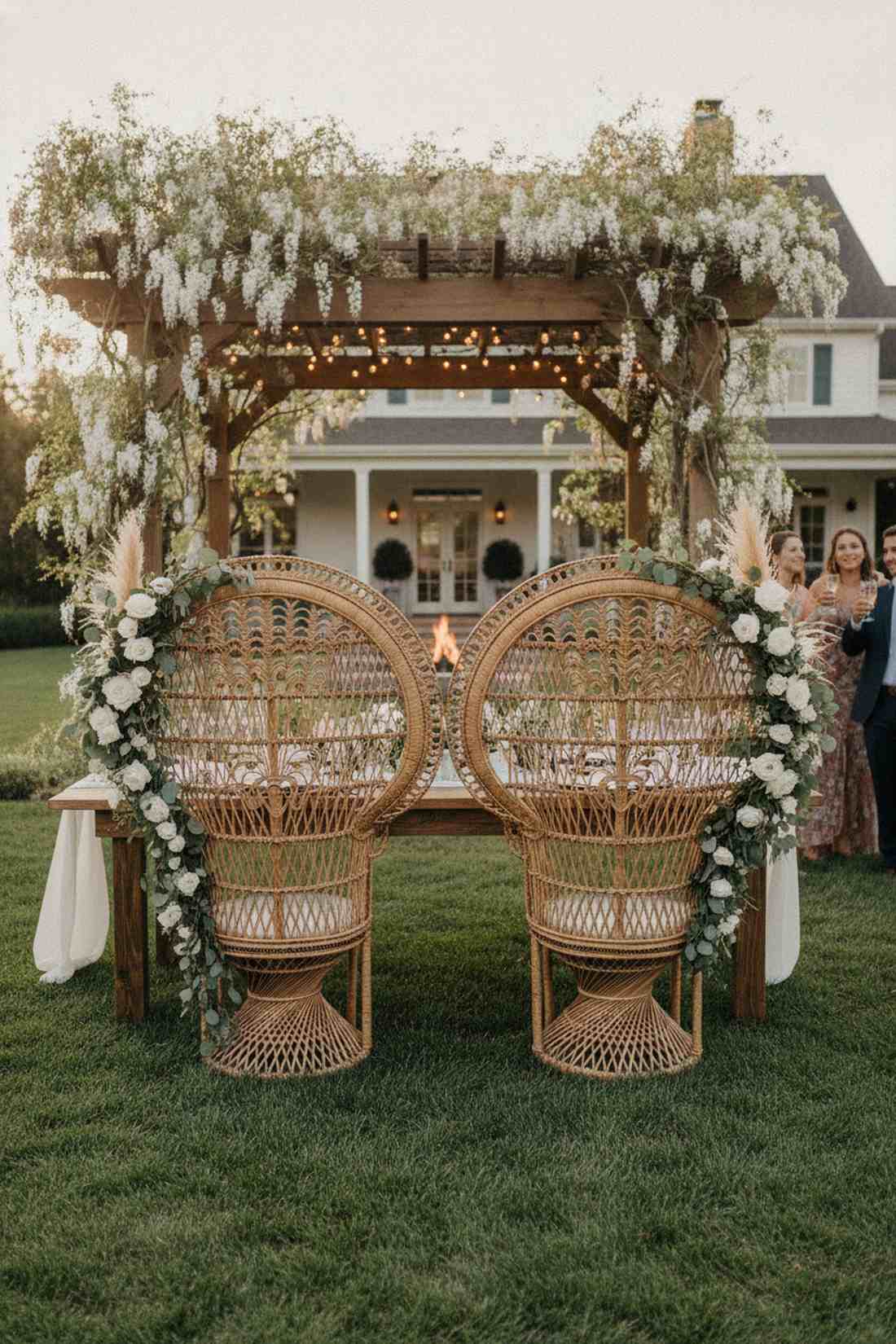 peacock wicker thrones