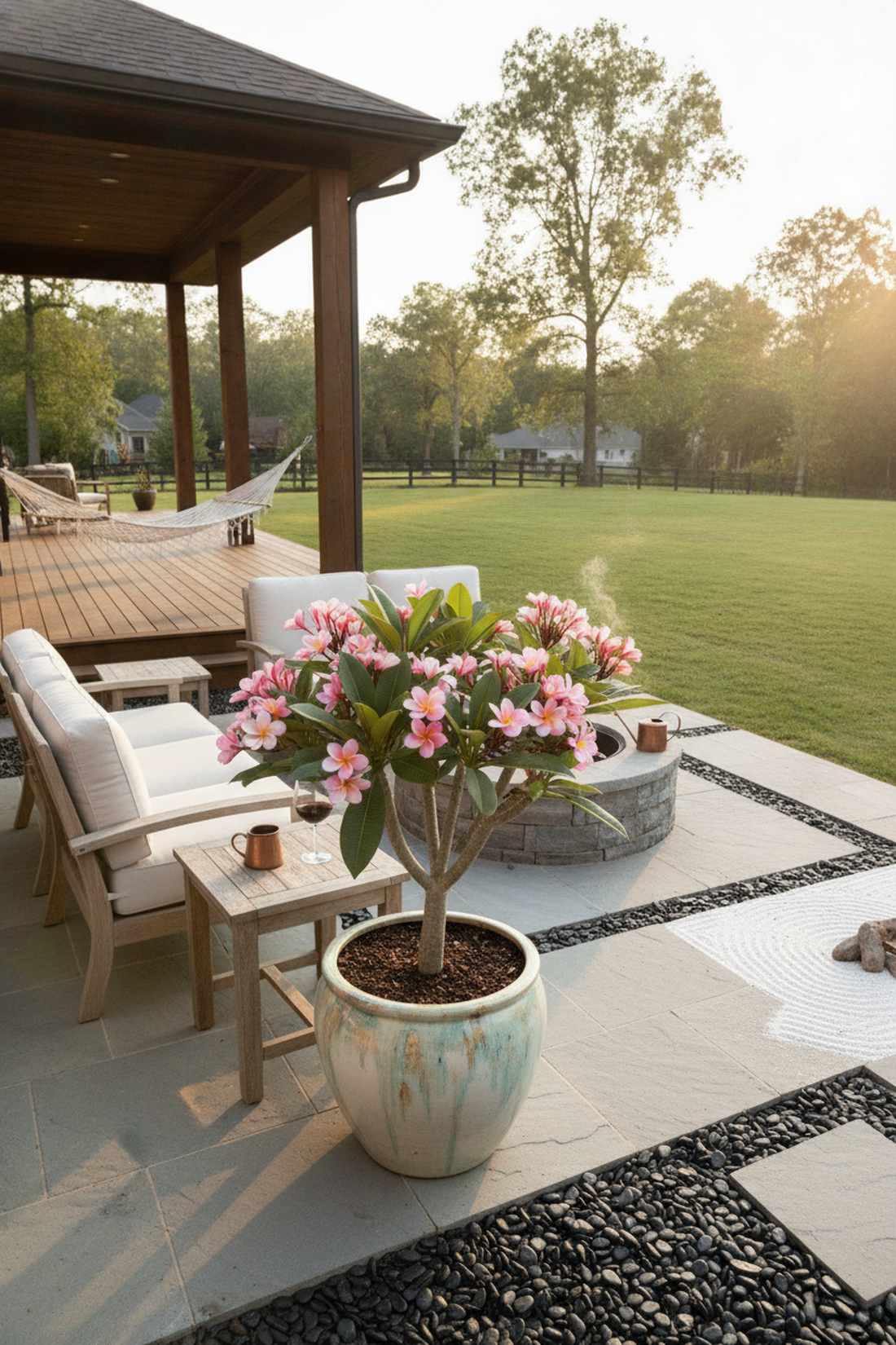 pink white frangipani