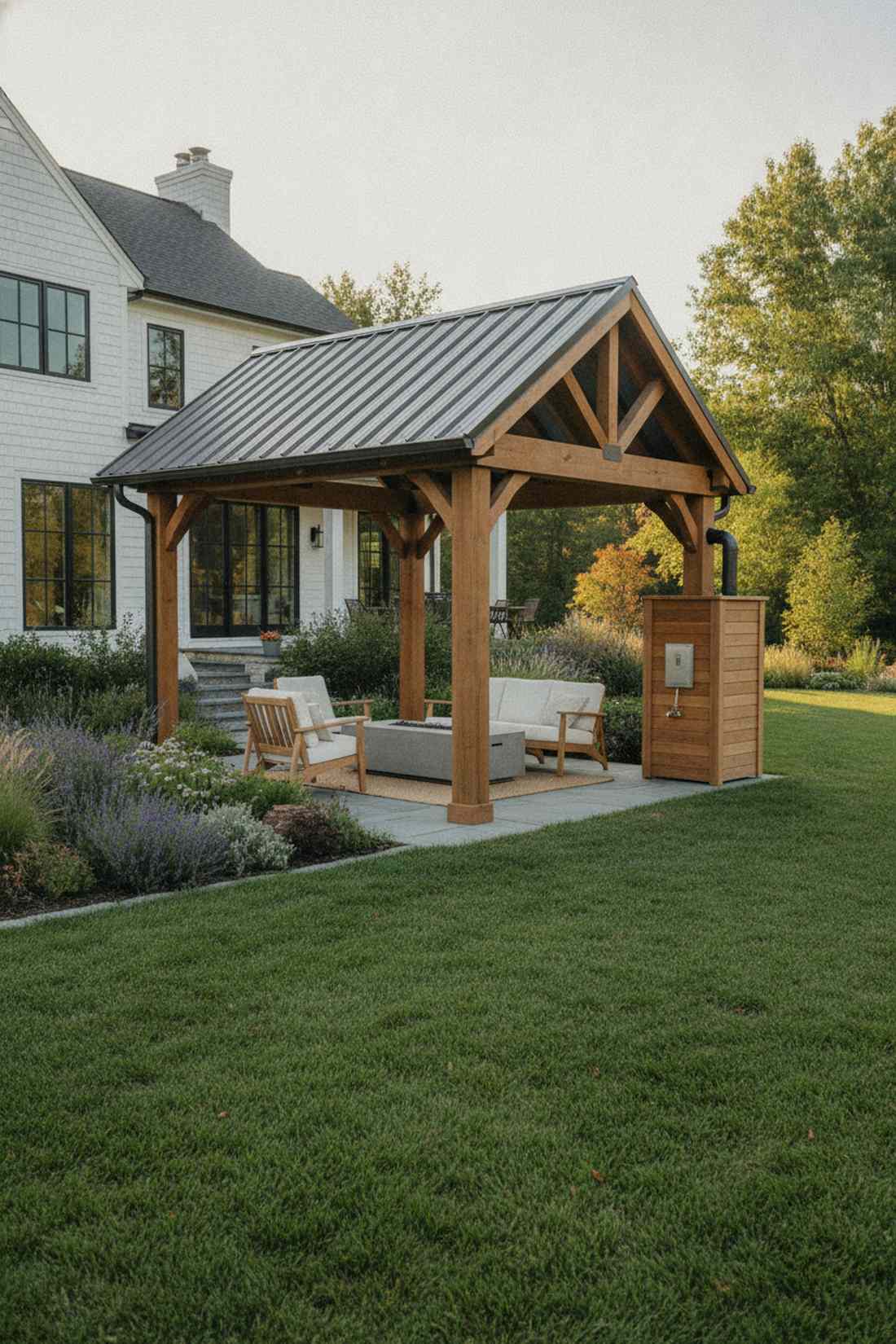 rainwater harvesting pergola design