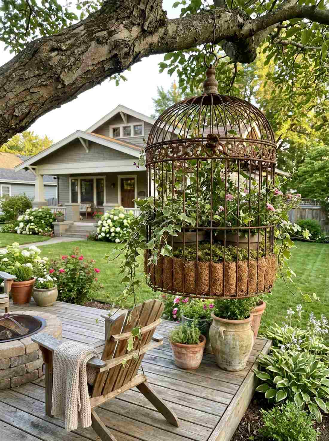 vintage birdcage planters