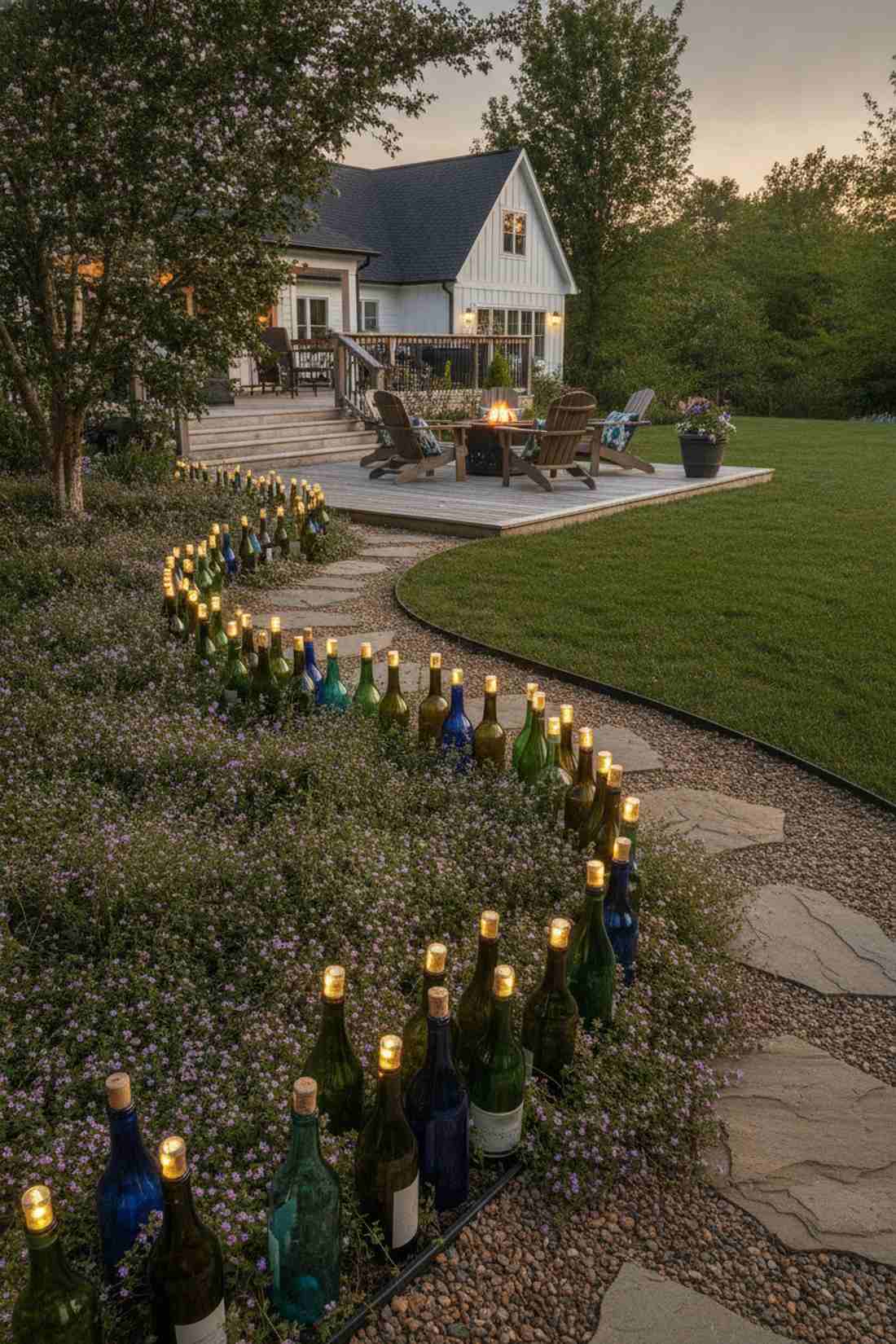wine bottle garden edge markers