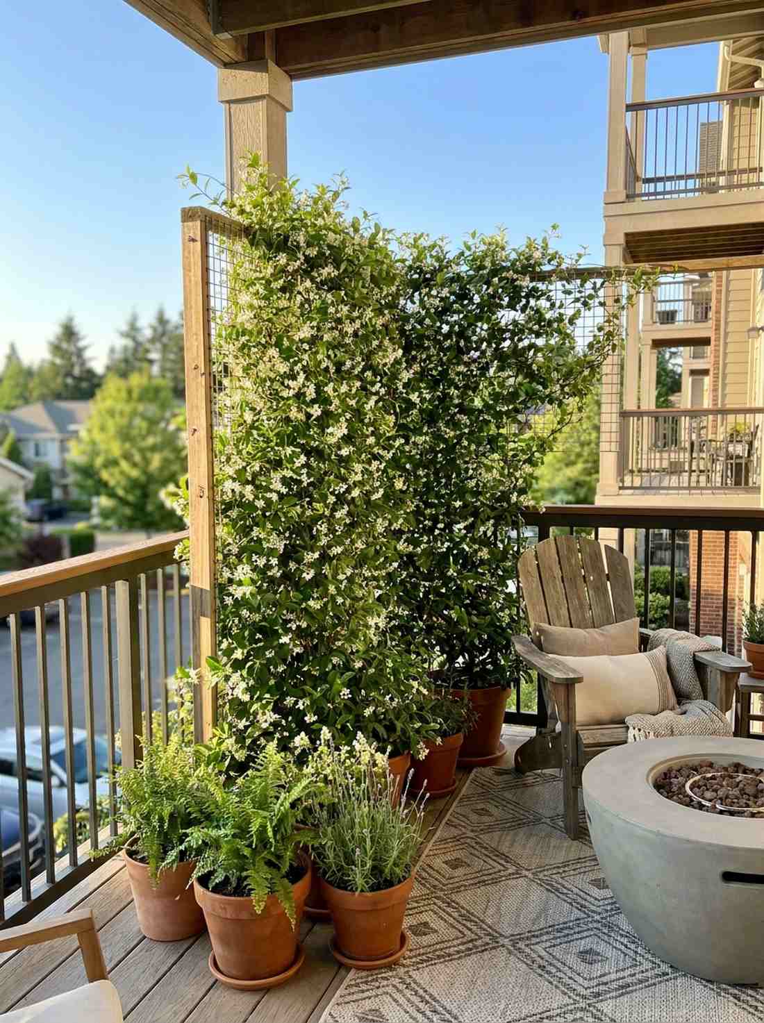 wire mesh and climbing plant screen