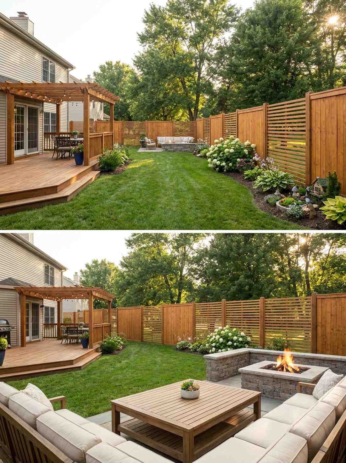 alternating panel solid and open fence