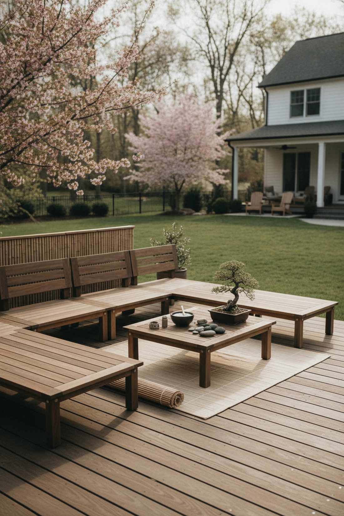 asian inspired teak set