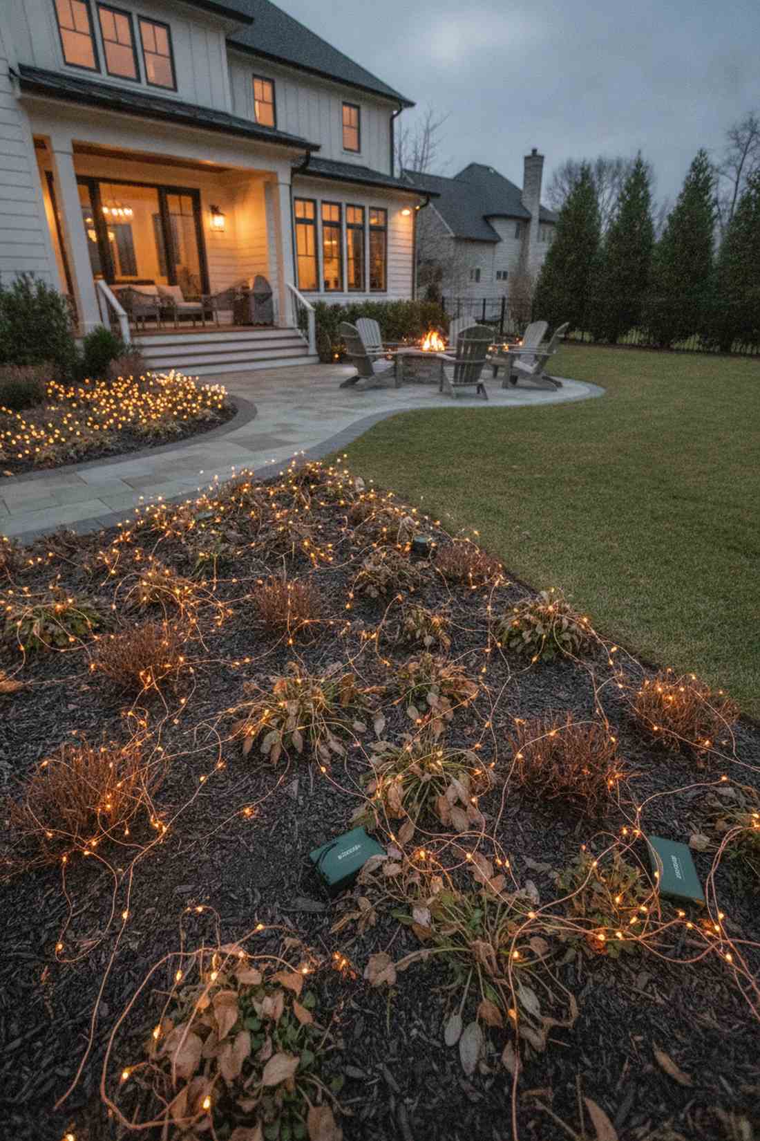 border plant fairy lights