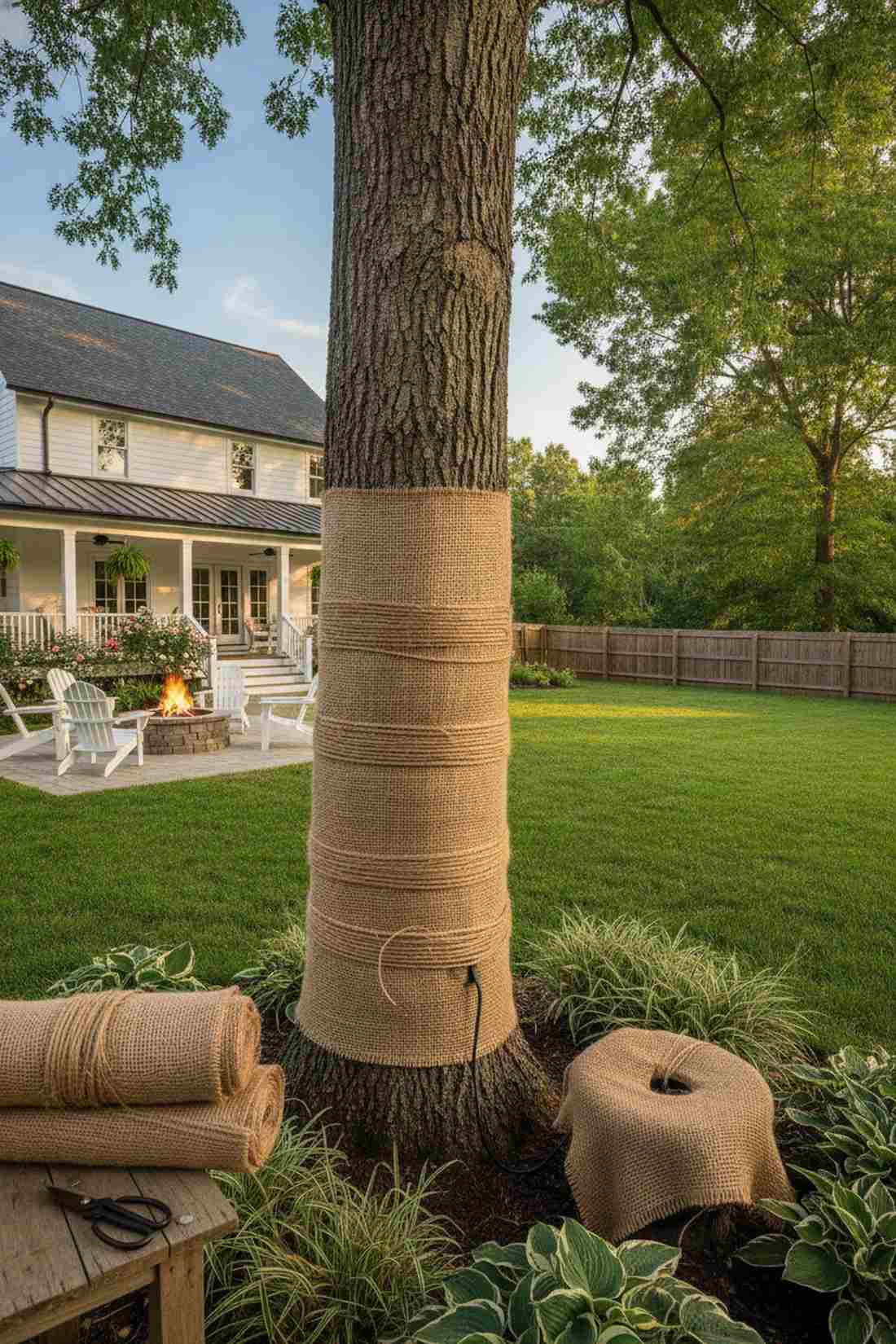 burlap and twine elements