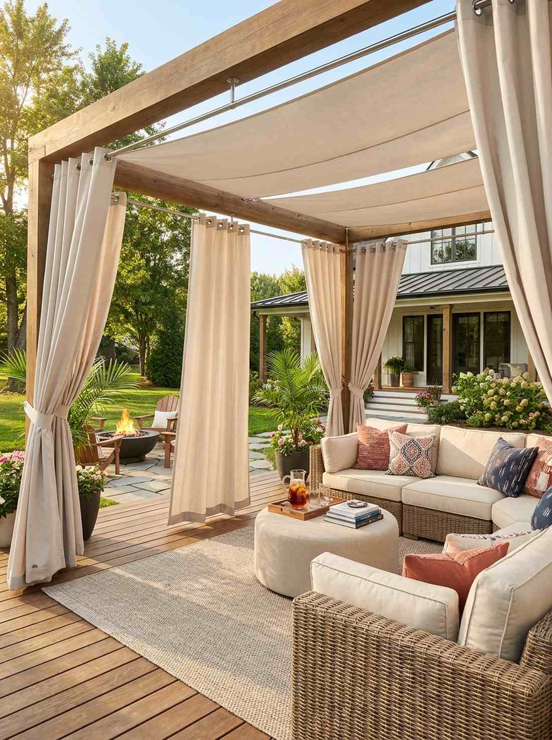 canopy draped seating