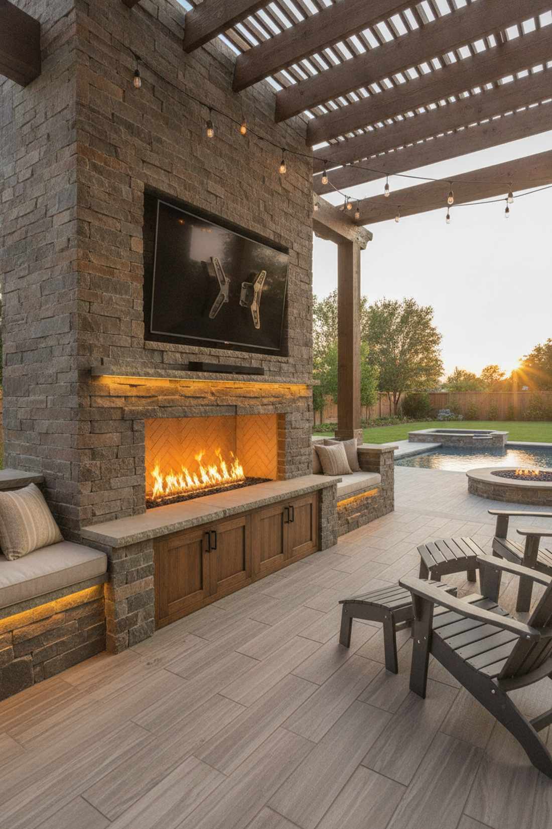 fireplace with built in entertainment system