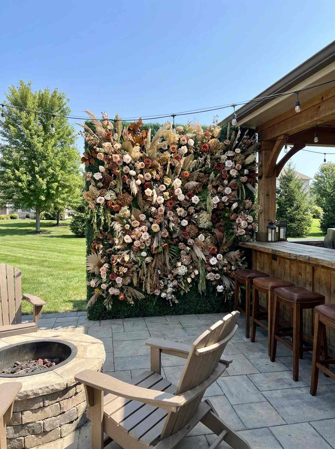 flower wall installation