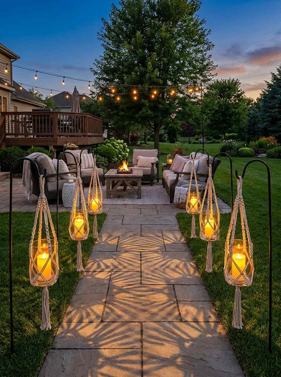 macrame lantern holders