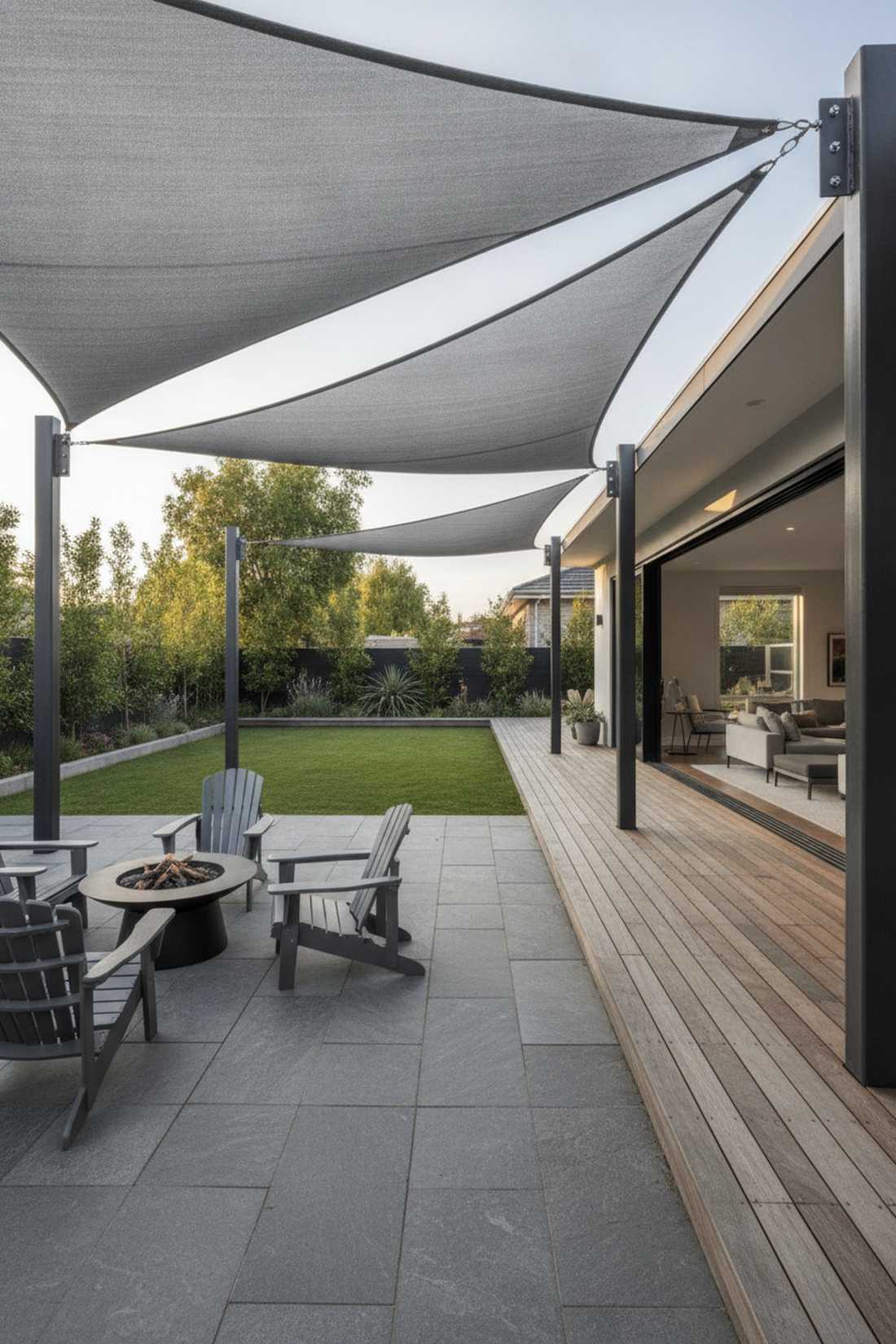 modern steel shade sail